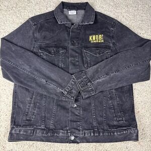 KNOB‎ CREEK Whiskey Casual Black Denim Button up Jacket Size Medium EUC